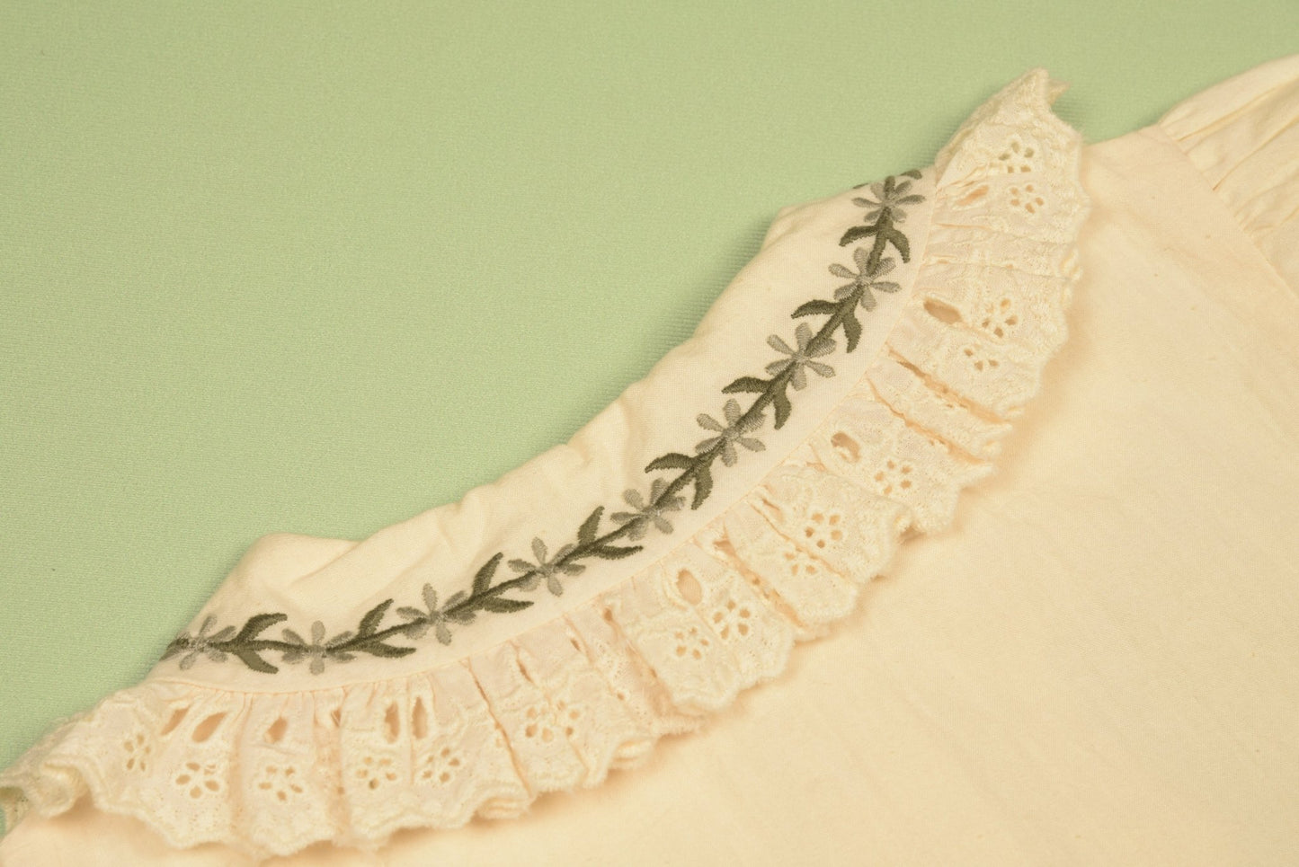 Green Gingham Pinafore Dress and Blouse Set - LARILI