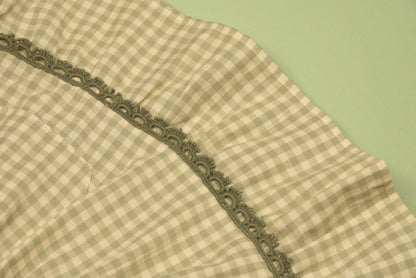 Green Gingham Pinafore Dress and Blouse Set - LARILI