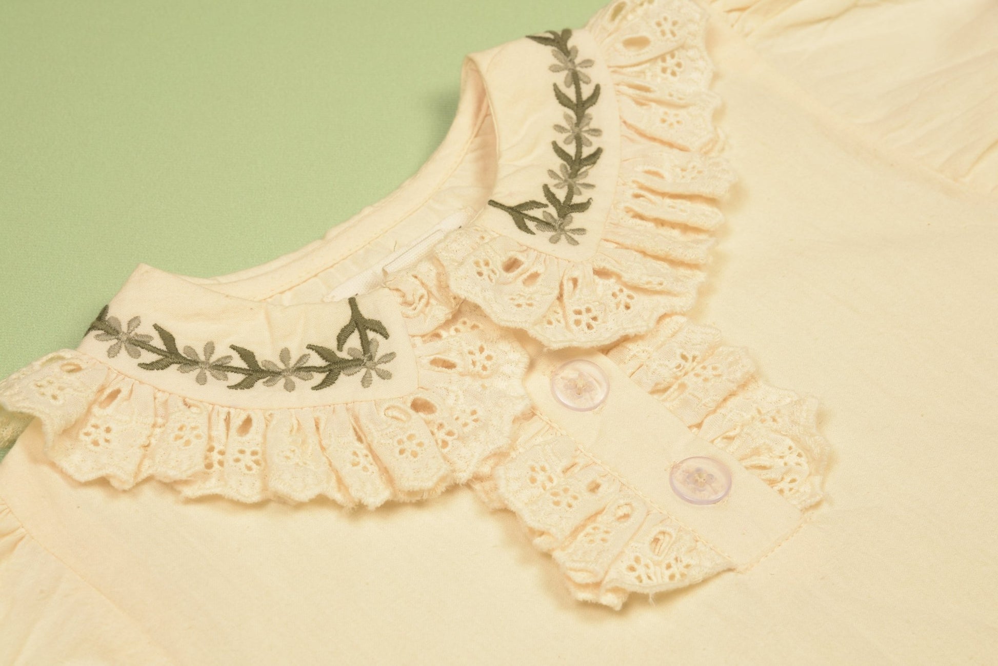 Green Gingham Pinafore Dress and Blouse Set - LARILI