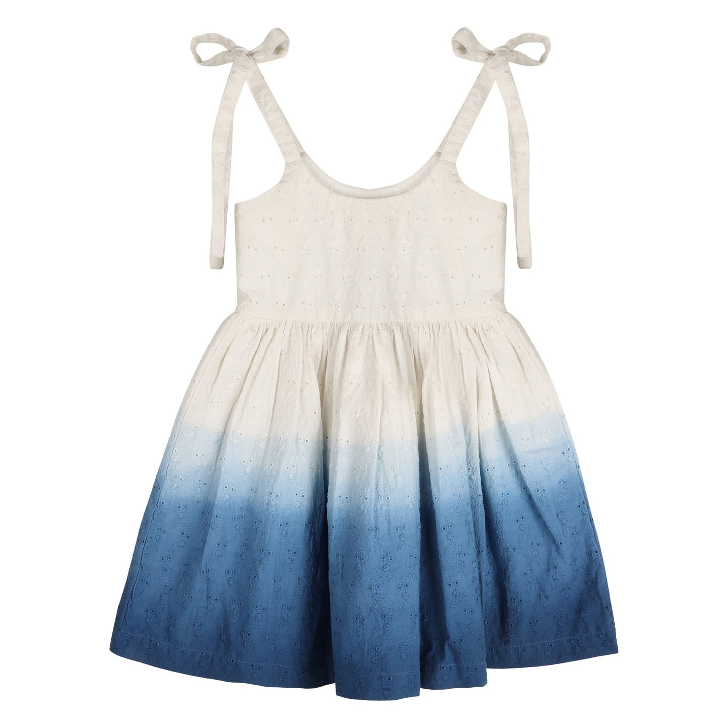 Ocean Ombre Nautical Schiffli Dress - LARILI