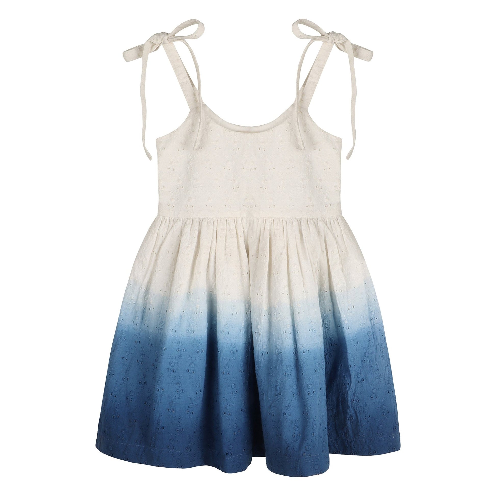 Ocean Ombre Nautical Schiffli Dress - LARILI