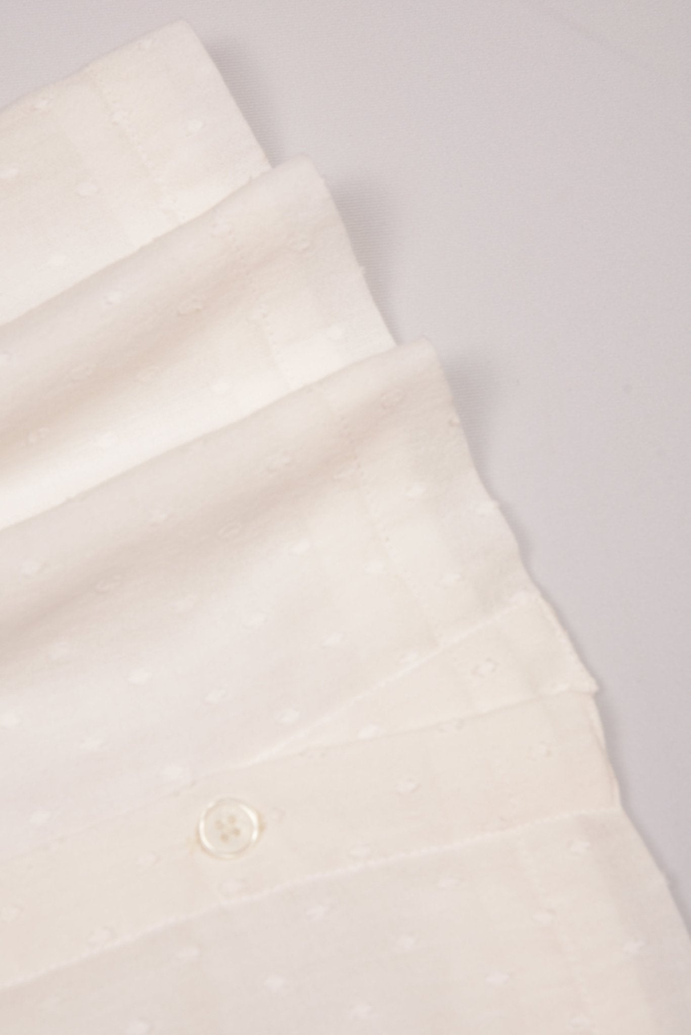 Off-white Lace Yoke Girl's Dobby Dress - LARILI