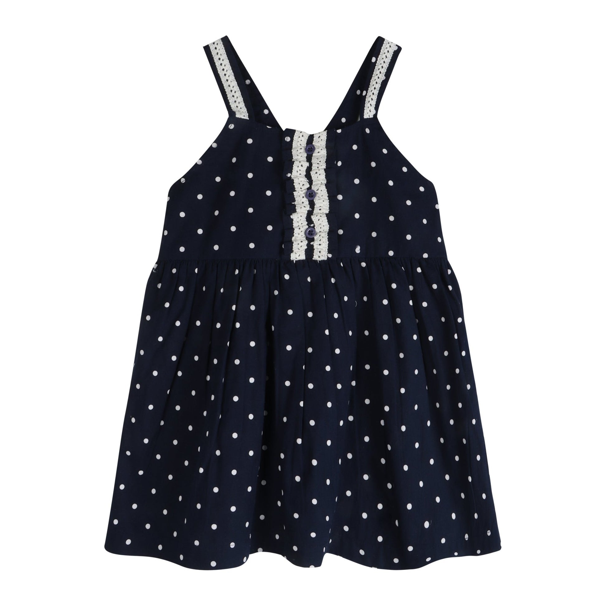 Starlit Nautical Breeze Polka Cotton Dress - LARILI