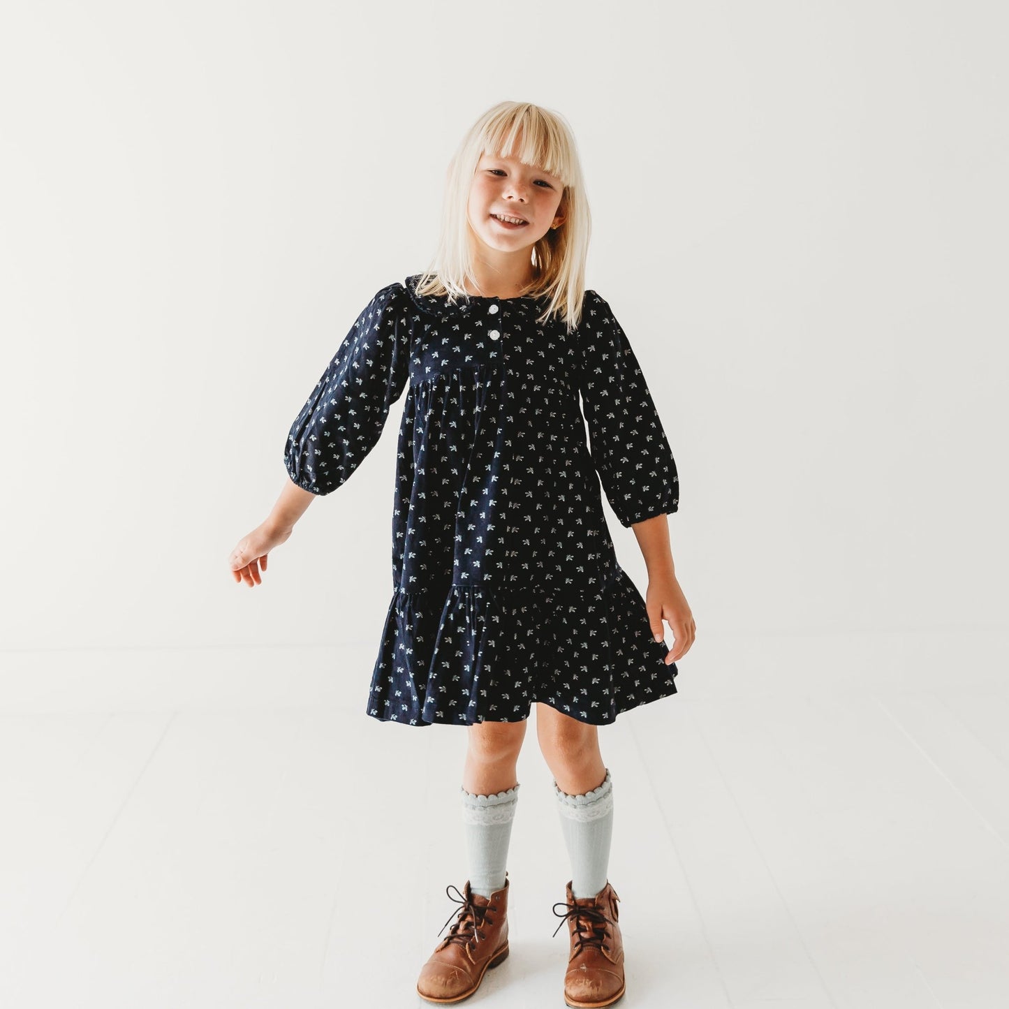 Twilight Bloom Corduroy Dress