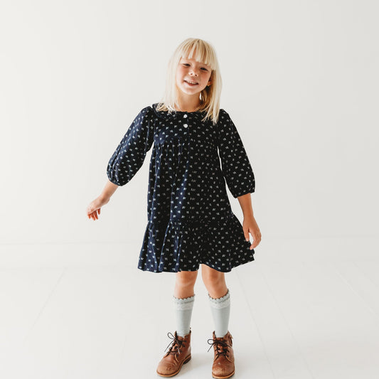 Twilight Bloom Corduroy Dress