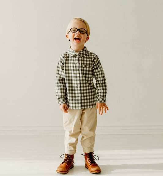 Green Gingham Shirt