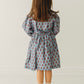 Long Sleeves Pale Blue Hand Block Printed Girl's Dress