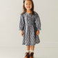 Long Sleeves Pale Blue Hand Block Printed Girl's Dress