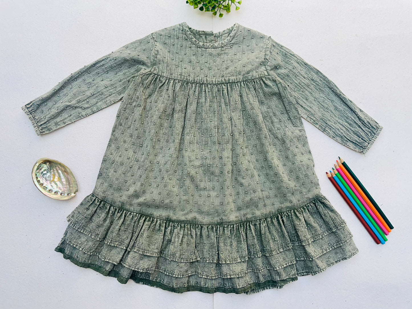 Stone Wash Prairie Frill Girl's Dress