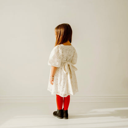 Cream Lace Christmas Girl's Dress