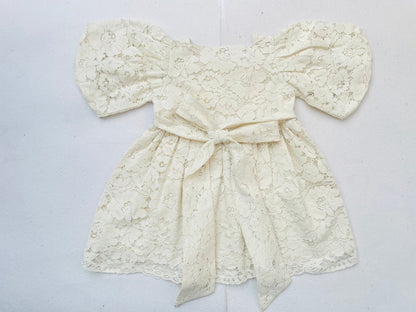 Cream Lace Christmas Girl's Dress