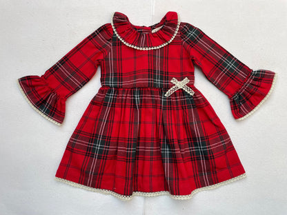 Red Plaid Girl's Christmas Dress